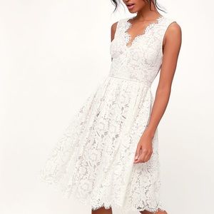 White lace dress Lulus XS